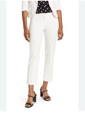 Amanda & Chelsea White Cropped Straight-Leg Pants